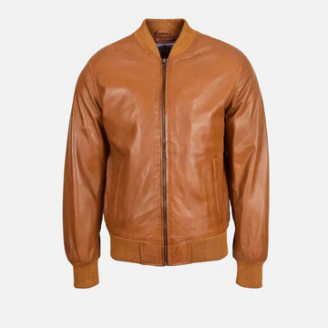 Men’s MA1 Brown Bomber Leather Jacket