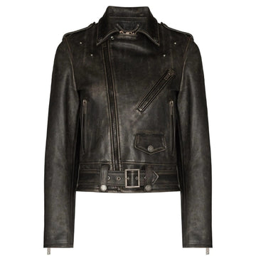 Handmade Distressed Leather Biker Jacket
