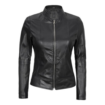 Women's Cafe Racer Real Leather Jacket