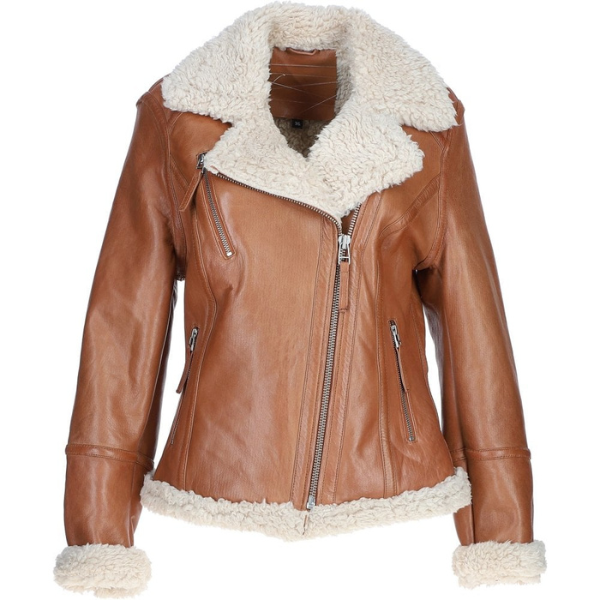 Premium Women's Shearling Biker Jacket