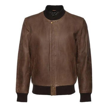 Men's Brown Levi Bomber Leather Jacket