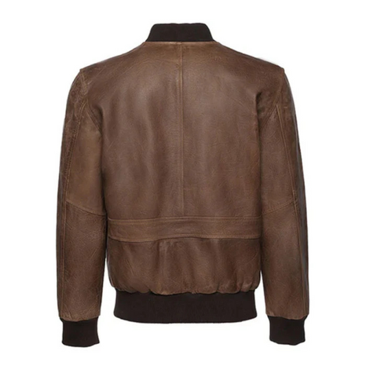 Men's Brown Levi Bomber Leather Jacket