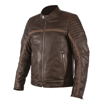 Men's Brown Rukka Yorkton Motorcycle Leather Jacket