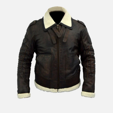 Men’s Distressed Shearling Leather Jacket