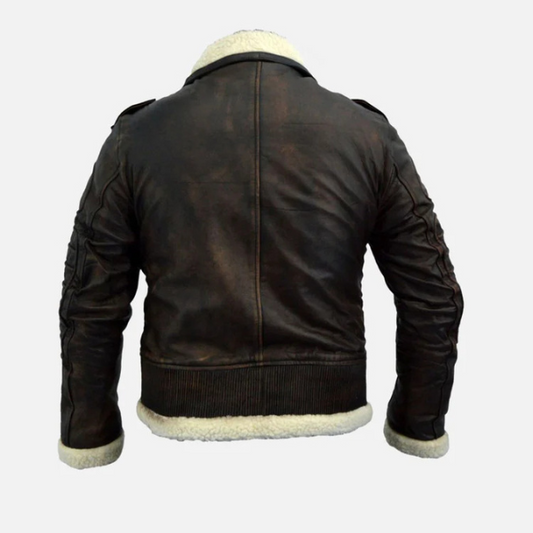 Men’s Distressed Shearling Leather Jacket