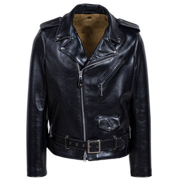 Men's Black Vanguard Leather Biker Jacket